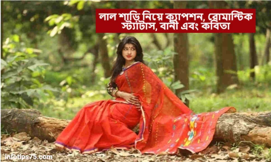 লাল শাড়ি নিয়ে ক্যাপশন