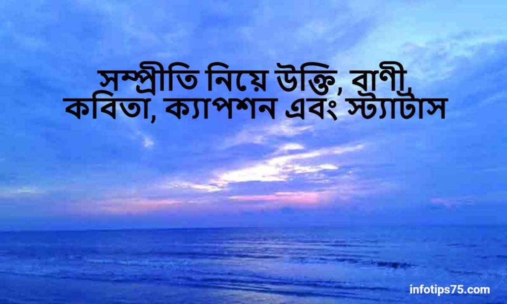 সম্প্রীতি নিয়ে উক্তি