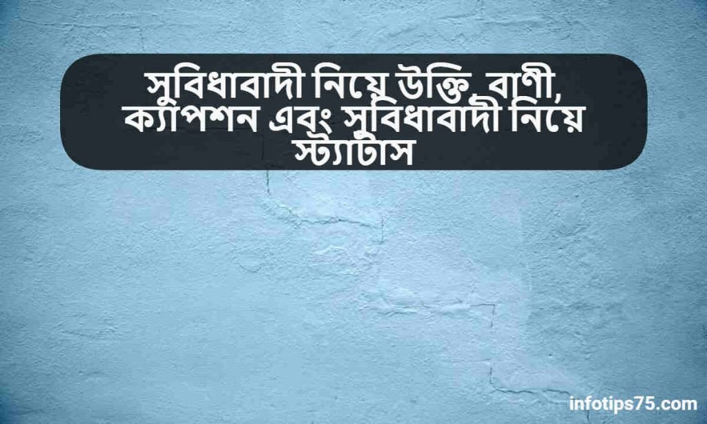 সুবিধাবাদী নিয়ে উক্তি